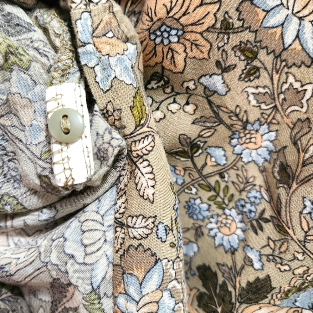 LC Waikiki LCW Boho Peasant Style Blouse Size 44 XXL Brown Tan Floral Paisley - Picture 5 of 5
